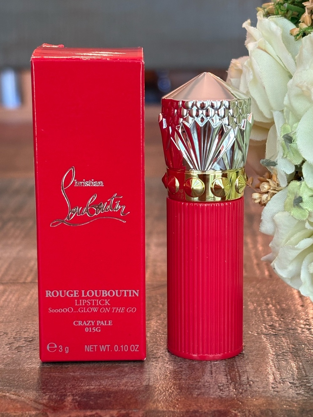 NEW Christian Louboutin ROUGE LOUBOUTIN Lipstick GLOW ON THE GO in CRAZY PALE!